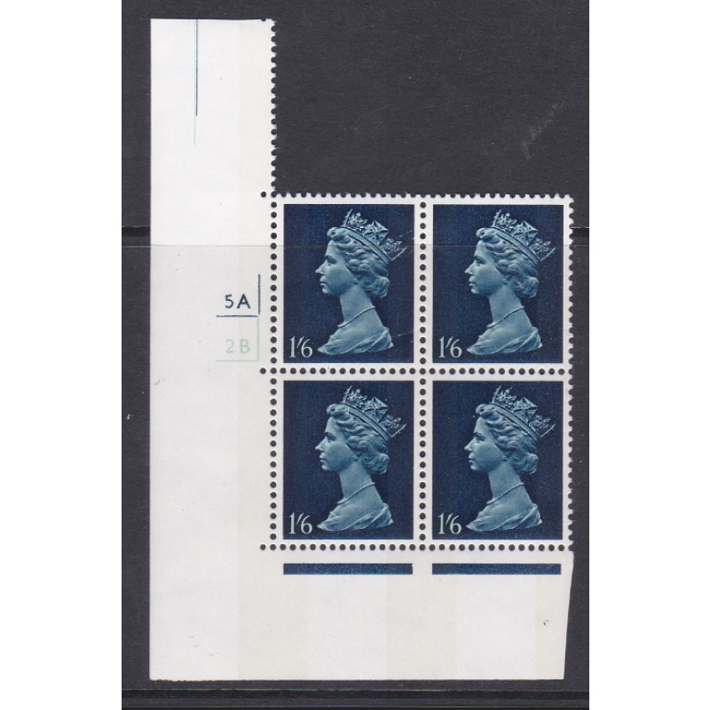 PVA AOP Block Of 4 1 6 Pre-decimal Machin head A perf A Cyl 5A2B No dot