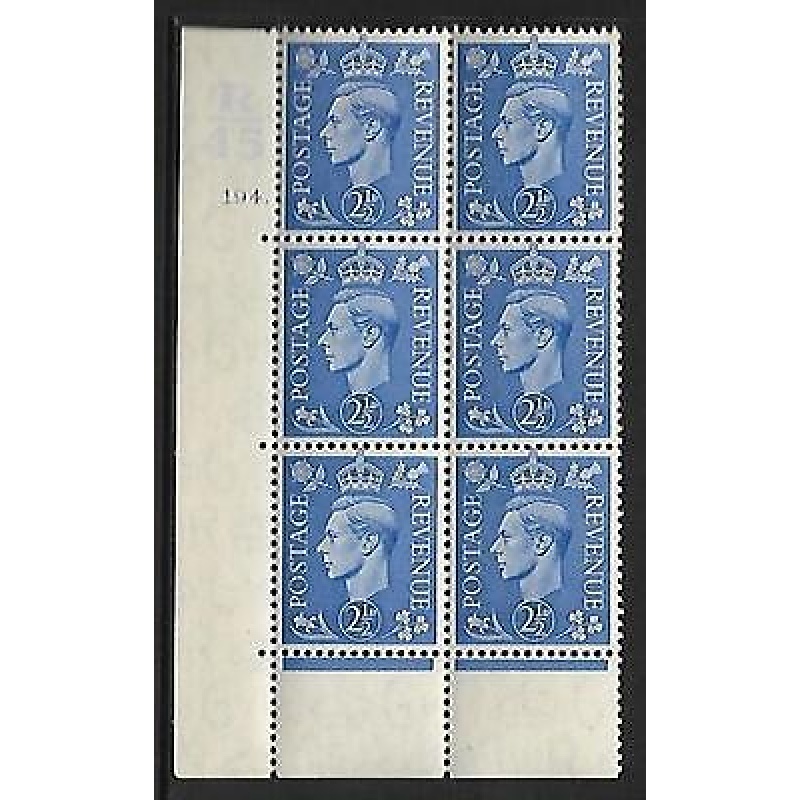 2d Light Blue R45 194 Dot perf 6B(E P) cylinder block UNMOUNTED MINT MNH