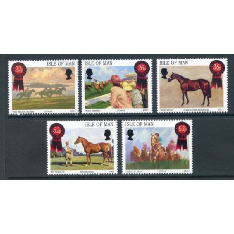 Isle Of Man 2001 Horse Paintings Set SG942 946 Unmounted Mint