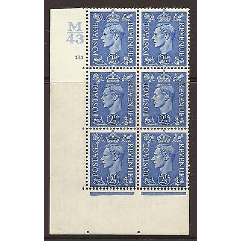 2d Pale Blue Cylinder Control M43 131 No Dot perf 5(E I) UNMOUNTED MINT MNH