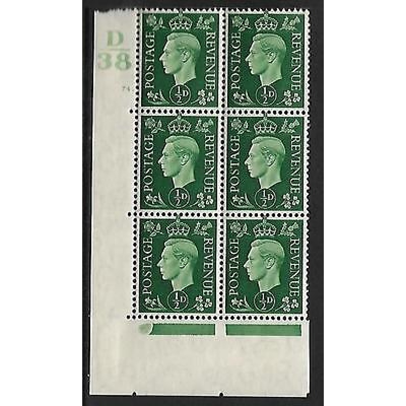 Sg 462 d Green Dark colours D38 74 Dot Perf 5(E I) block 6 UNMOUNTED MINT