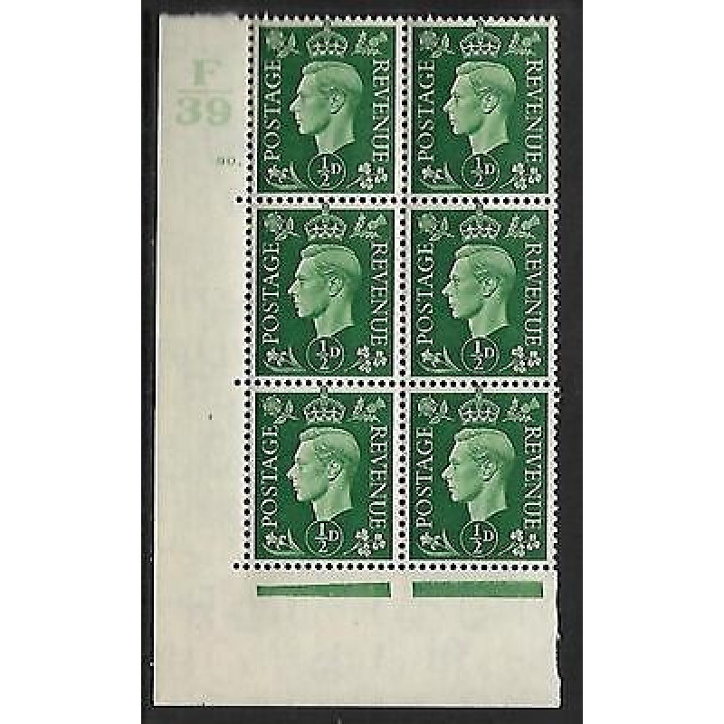 Sg 462 d Green Dark colours F39 90 Dot Perf 5(E I) block 6 UNMOUNTED MINT