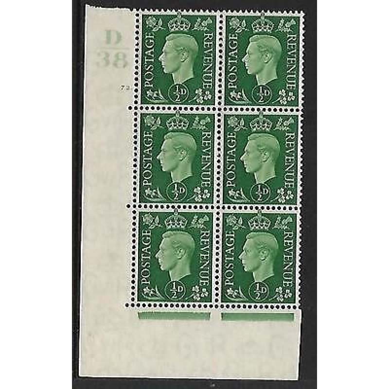 Sg 462 d Green Dark colours D38 72 Dot Perf 5(E I) block 6 UNMOUNTED MINT