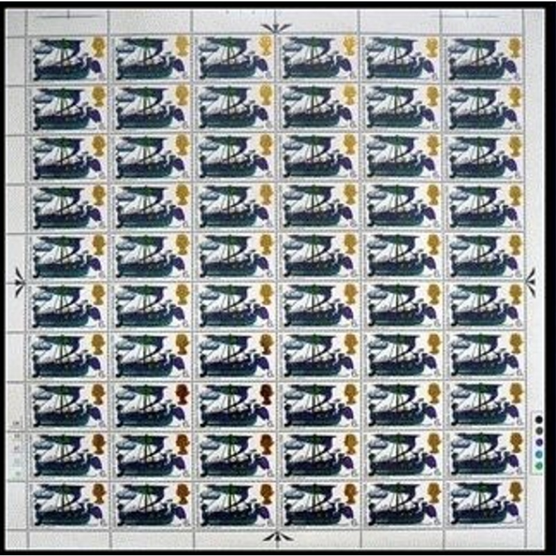 sg706wi 1966 6d Battle of Hastings (Ord) Full Sheet wmk inverted UNMOUNTED MINT