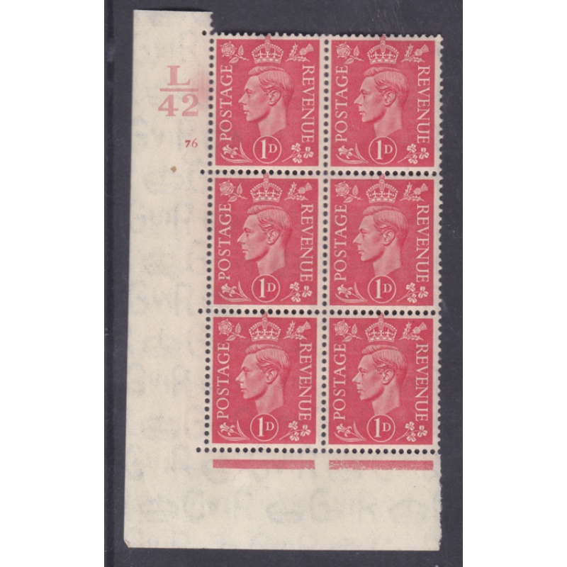 1d Pale scarlet L42 76 No Dot perf 5(E I) UNMOUNTED MINT MNH