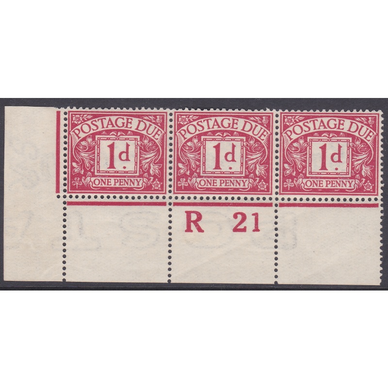 D2wi 1d Royal Cypher Postage due Control R21 perf strip of 3 UNMOUNTED MINT