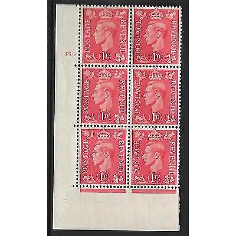 1d Pale scarlet 156 Dot cylinder block perf 5(E I) UNMOUNTED MINT MNH