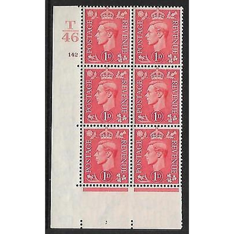 1d Pale scarlet T46 142 Dot perf 5(E I) UNMOUNTED MINT