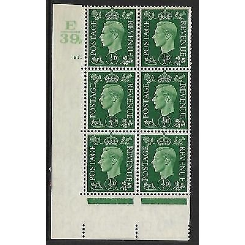 Sg 462 d Green Dark colours E39 81 Dot Perf 5(E I) block 6 UNMOUNTED MINT