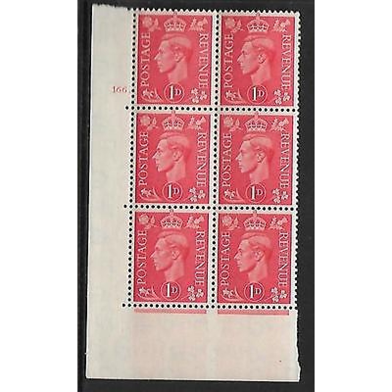 1d Pale scarlet 166 Dot cylinder block perf 5(E I) UNMOUNTED MINT MNH