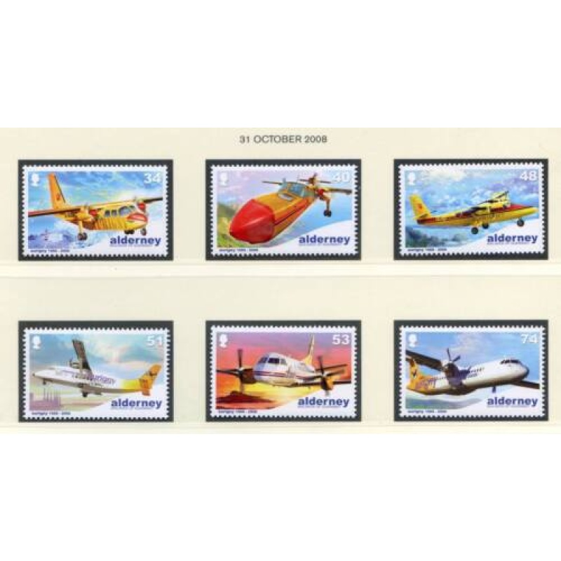 Alderney 2008 Air Services Set SGA349 A354 Unmounted Mint