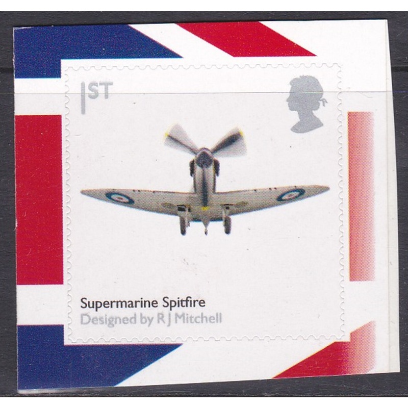 PM25 2010 Sg2915b Spitfire 1st class stamp out of booklet - self adhesive