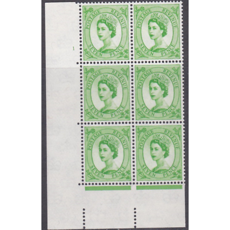 7d Wilding Multi Crown on White Cyl 1 No Dot perf A(E/I) UNMOUNTED MINT/MNH