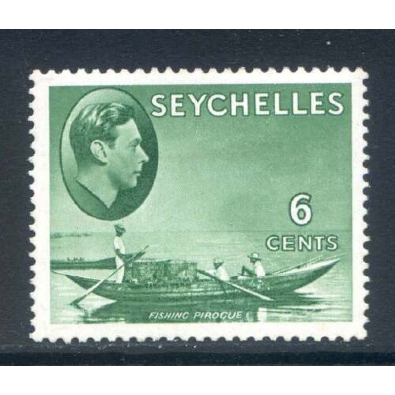 Seychelles 6c Greyish Green SG137a Mounted Mint