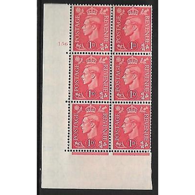 1d Pale scarlet 156 No Dot cylinder block perf 5(E I) UNMOUNTED MINT MNH