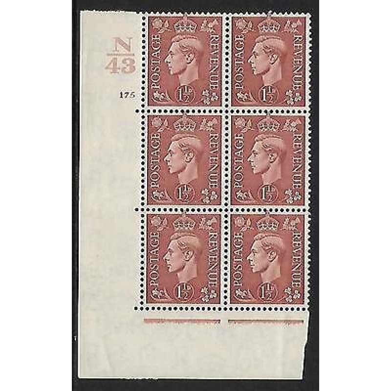 1d Brown Cylinder Control N43 175 No Dot perf 5(E I) UNMOUNTED MINT MNH