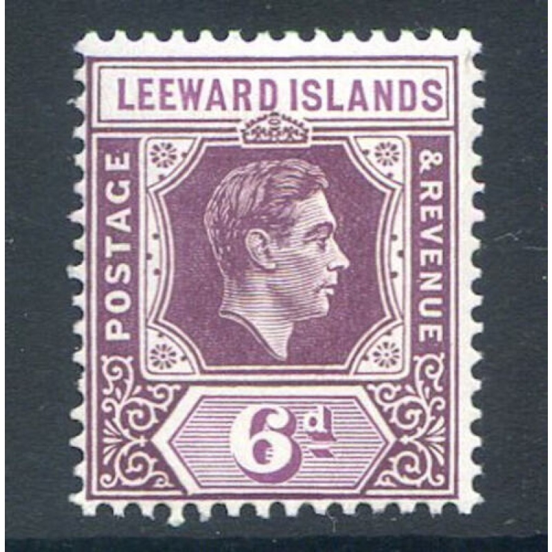 Leeward Islands 6d Deep dull purple  Bright Purple SG109 Mounted Mint