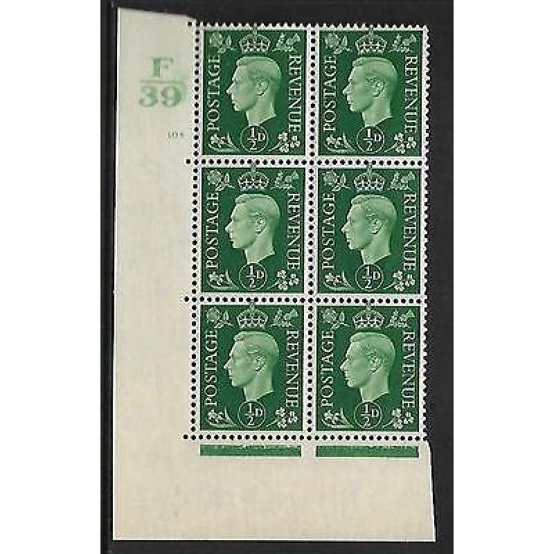 Sg 462 d Green Dark colours F39 104 No Dot Perf 5(E I) block 6 UNMOUNTED MINT