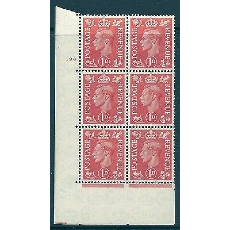 1d Pale scarlet 190 Dot cylinder block perf 5(E I) UNMOUNTED MINT MNH