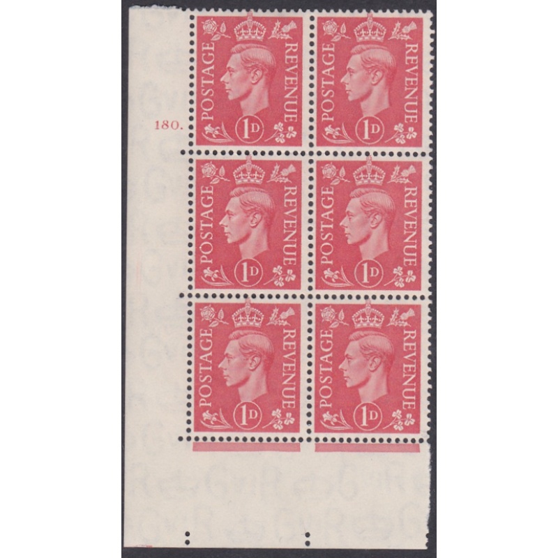 1d Red cylinder Block Control 180 dot Perf 5(E I) UNMOUNTED MINT MNH