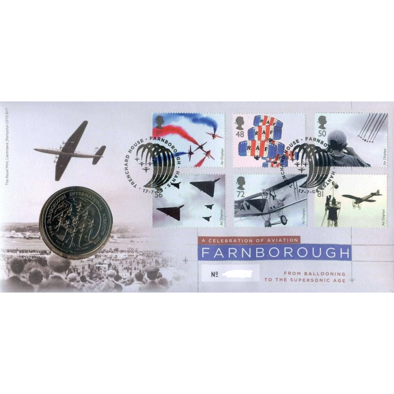 2008 Farnborough Air Display Coin cover royal mint No. 03884