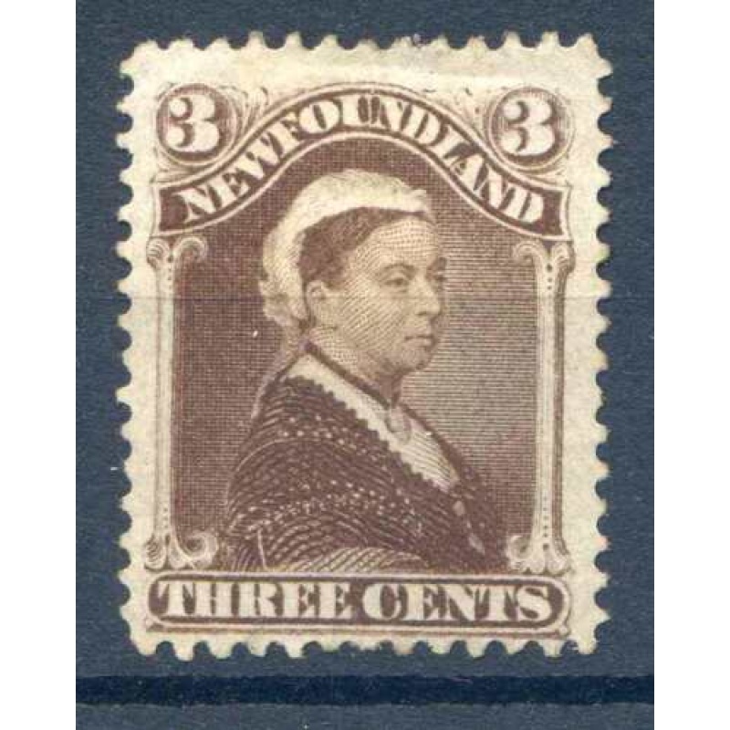 Newfoundland 3c Deep Brown SG52 Mounted Mint