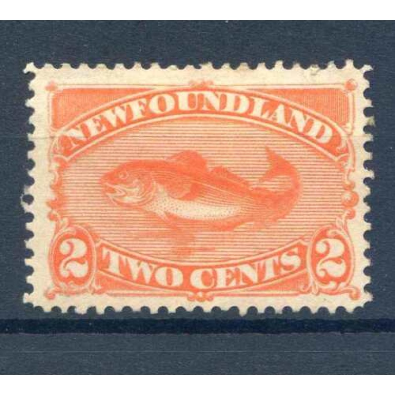 Newfoundland 2c Orange Vermillion SG51 Mounted Mint