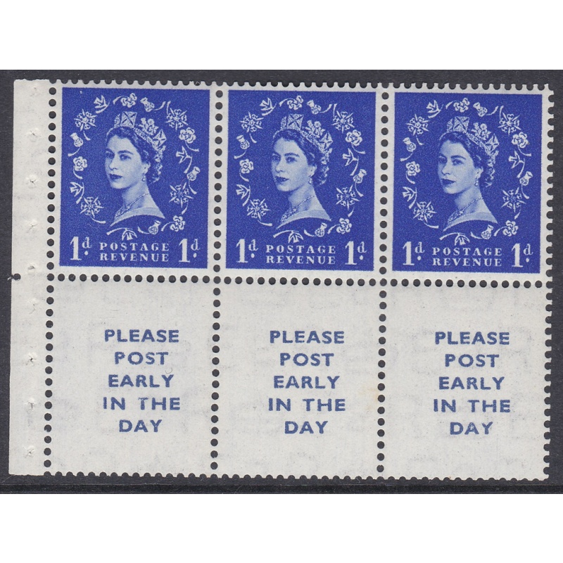 SB24 Wilding booklet pane Tudor perf type Ie middle UNMOUNTED MNT MNH