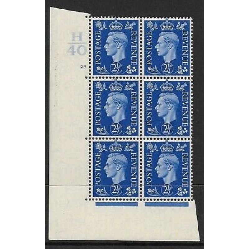 2d Blue Dark colours H40 28 No Dot perf 5(E I) UNMOUNTED MINT