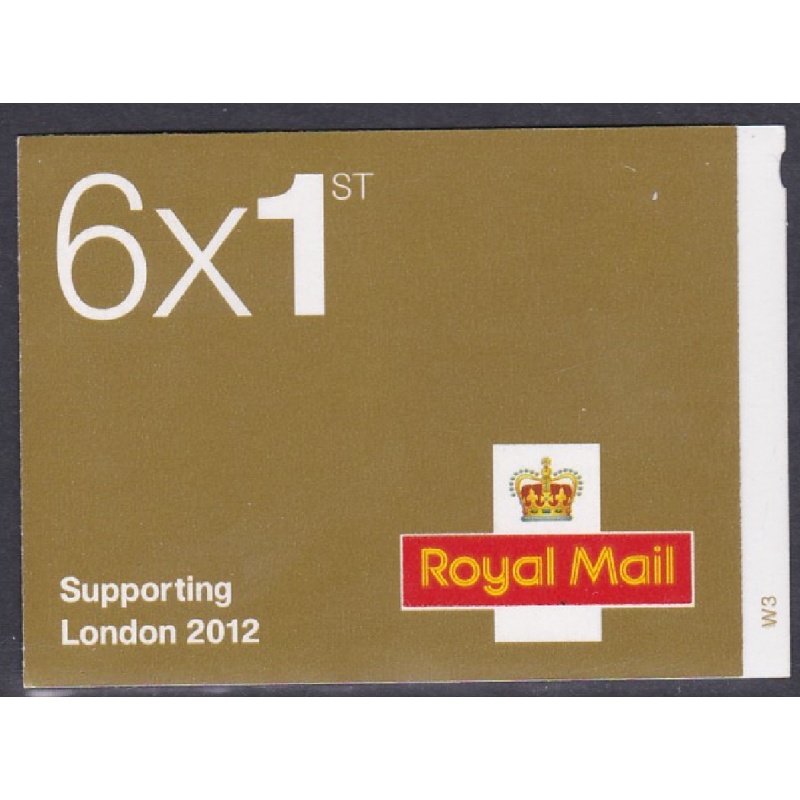 MB7 Supporting London 6 x 1st stamps barcode booklet - Self Adhesive - Cyl W3