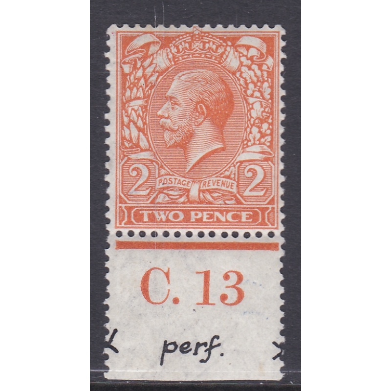 N19(2) 2d Reddish Orange Royal Cypher control C.13 perf single UNMOUNTED MINT