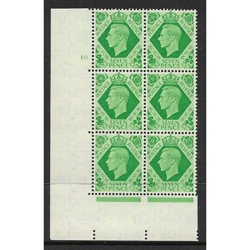 Sg 471c var 1939 7d Dark colours 10 No Dot perf 5 block 6 UNMOUNTED MINT