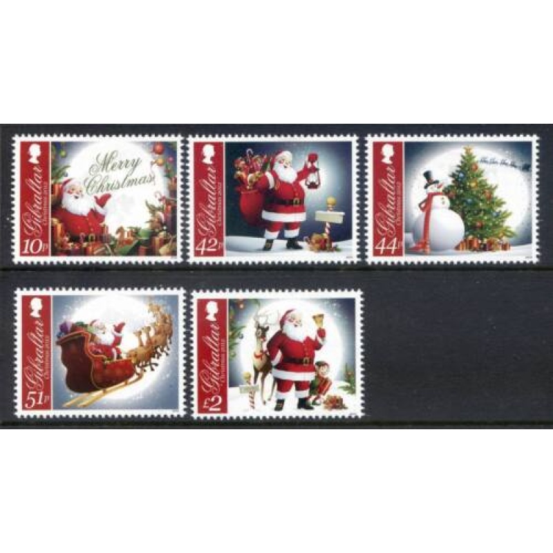 2012 Gibraltar Christmas Set SG1483 1487 Unmounted Mint