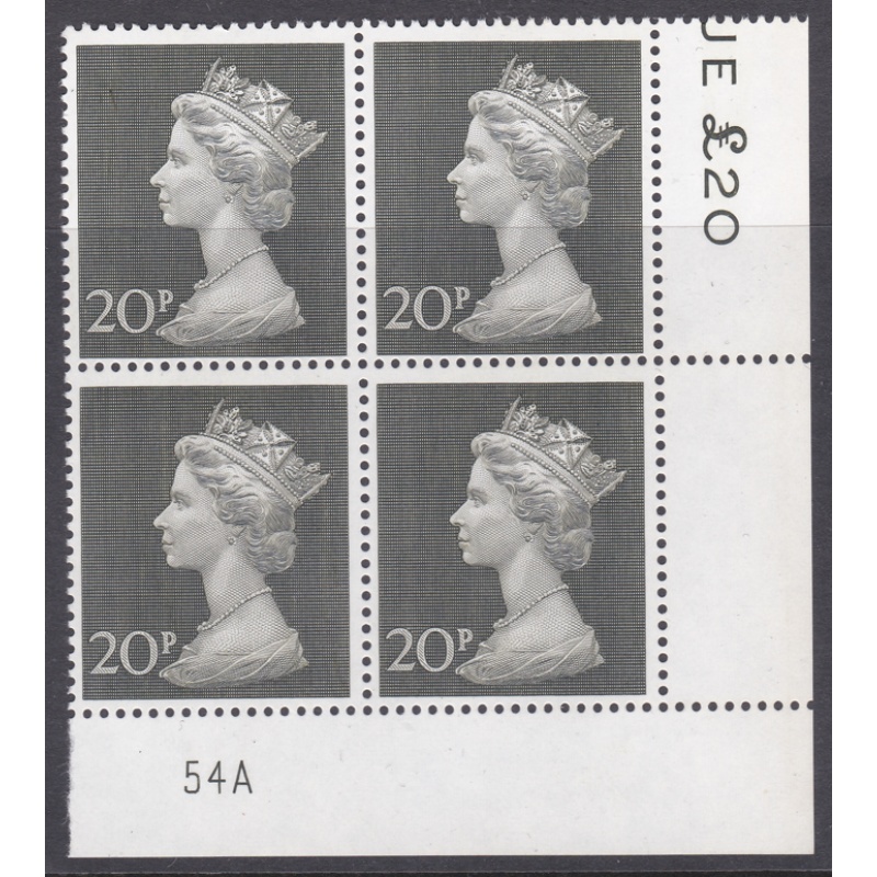 1970 20p Decimal Machin Cylinder 54A UNMOUNTED MINT