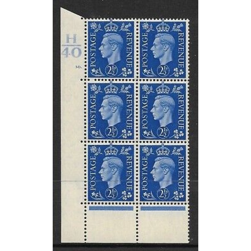 2d Blue Dark colours H40 30 Dot perf 6B UNMOUNTED MINT