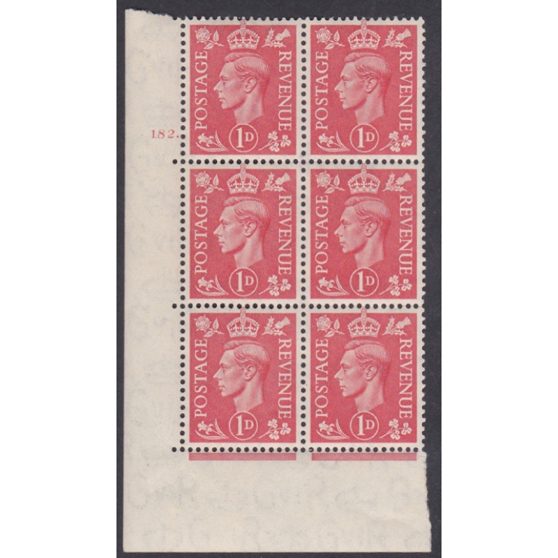 1d Red cylinder Block Control 182 dot Perf 5(E I) UNMOUNTED MINT MNH