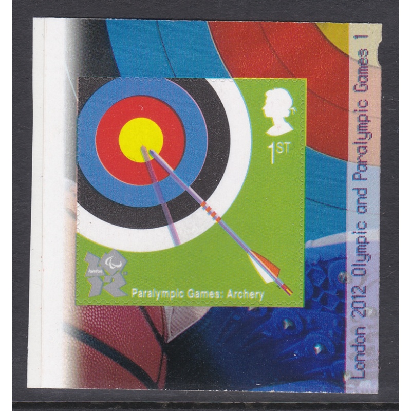 PM21 2009 Sg3020 Archery 1st class stamp out of booklet - self adhesive