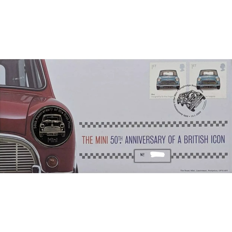 2009 50th Anniversary of the Mini Coin Cover Royal Mint no. 02701