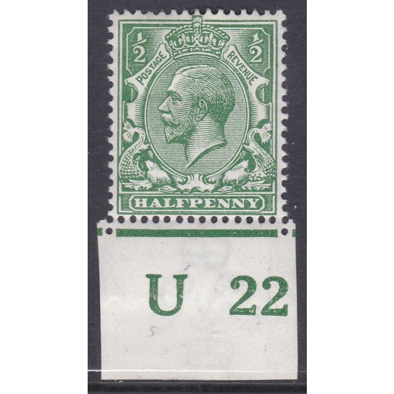 N14(17) d Cobalt Green Control U22 Imperf single MOUNTED MINT