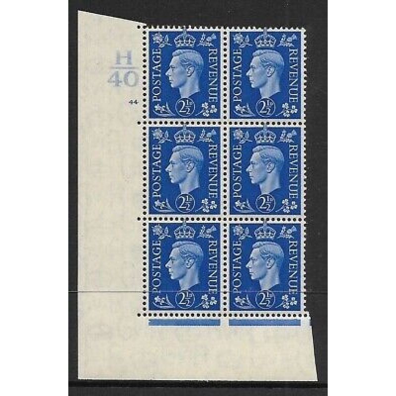 2d Blue Dark colours H40 44 No Dot perf 5(E I) UNMOUNTED MINT