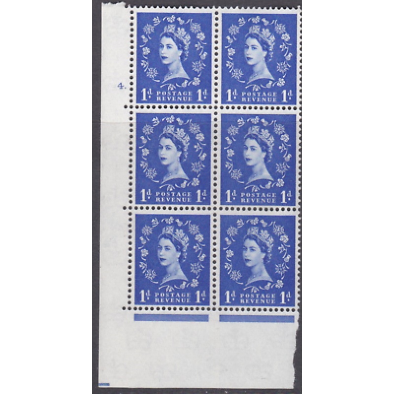 1d Wilding Multi Crown on Cream Cyl 4 Dot perf A(E I) UNMOUNTED MINT MNH