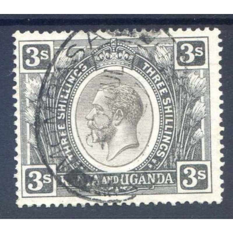 East Africa  Uganda Protectorate 3s Jet Black SG90a Fine Used