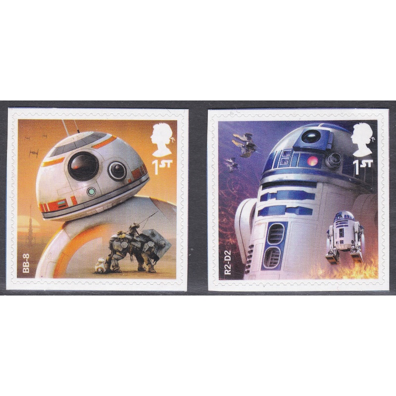 PM58 2017 Star Wars 1st class stamps from booklet - pair - UNMOUNTED MINT