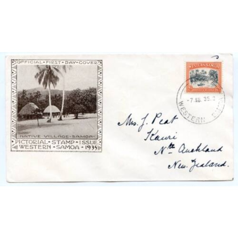 Western Samoa 1935 Cover to New Zealand First Day