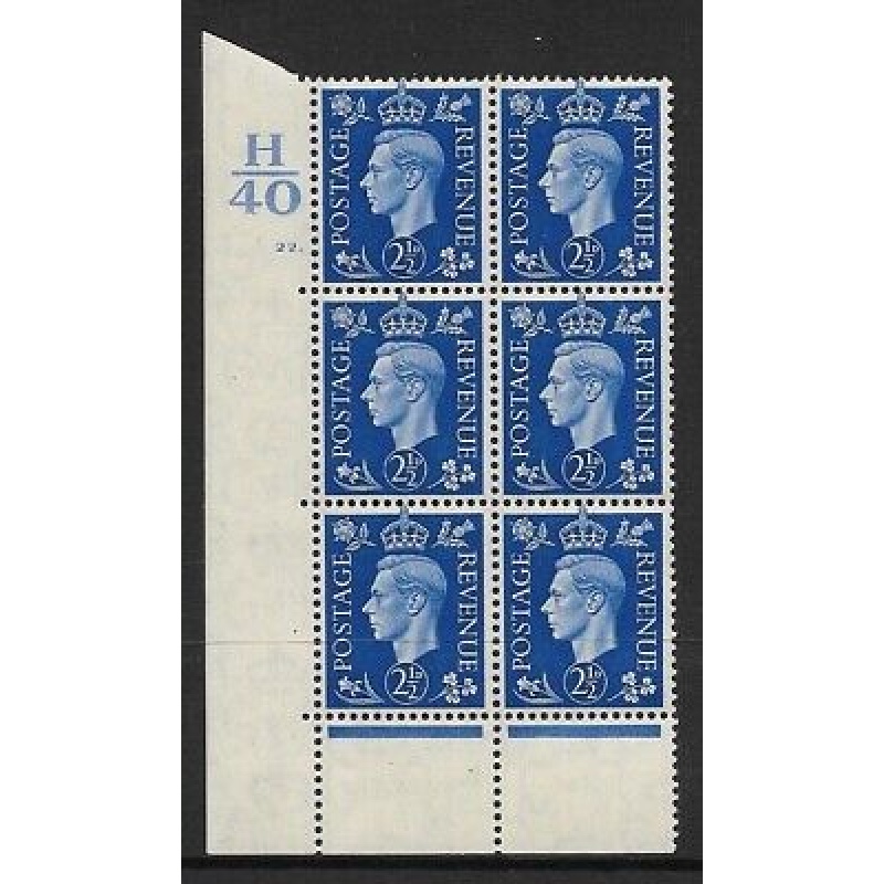 2d Blue Dark colours H40 22 Dot perf 6B UNMOUNTED MINT