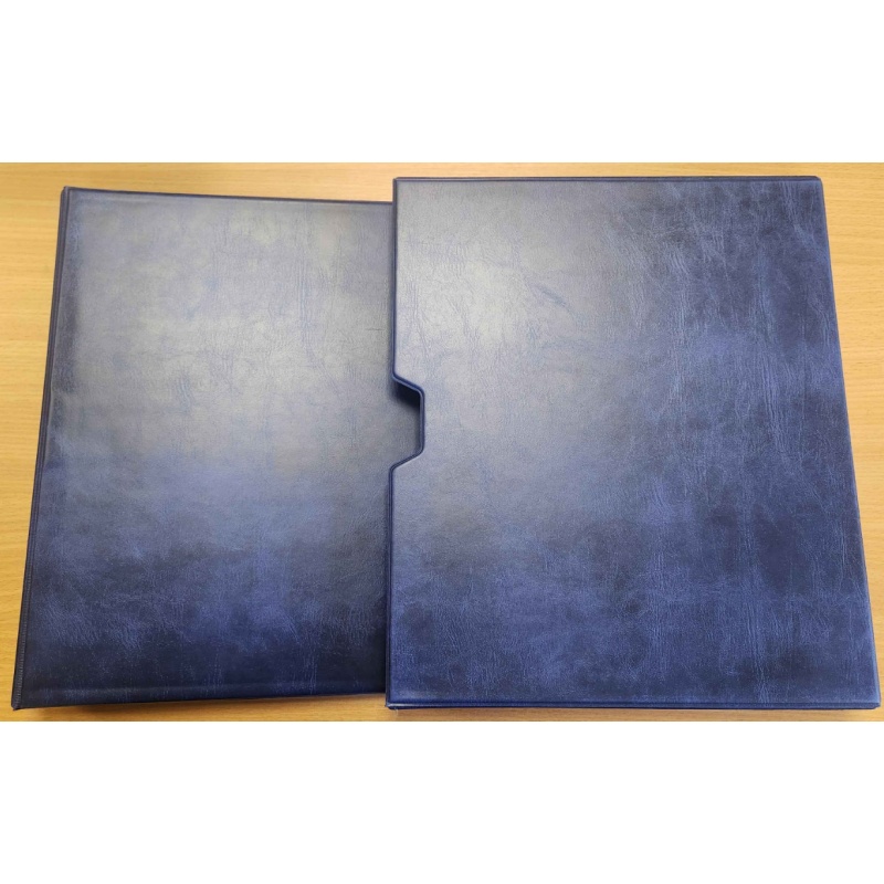 Unbranded Blue 4 ring binder album including slipcase and no pages