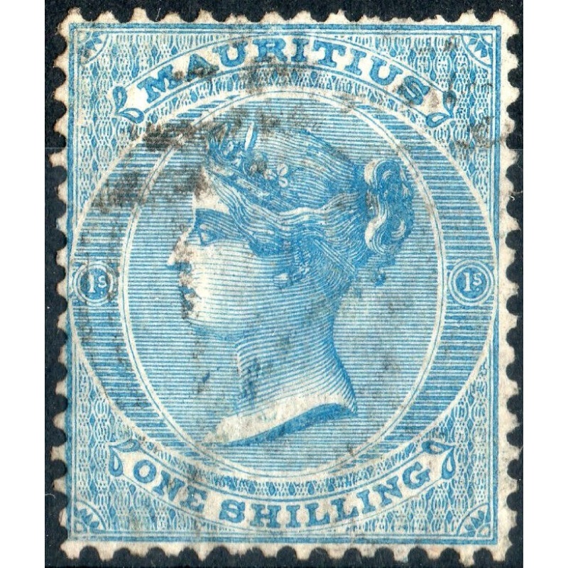 MAURITIU Sg69 - 1s. blue 1866 used