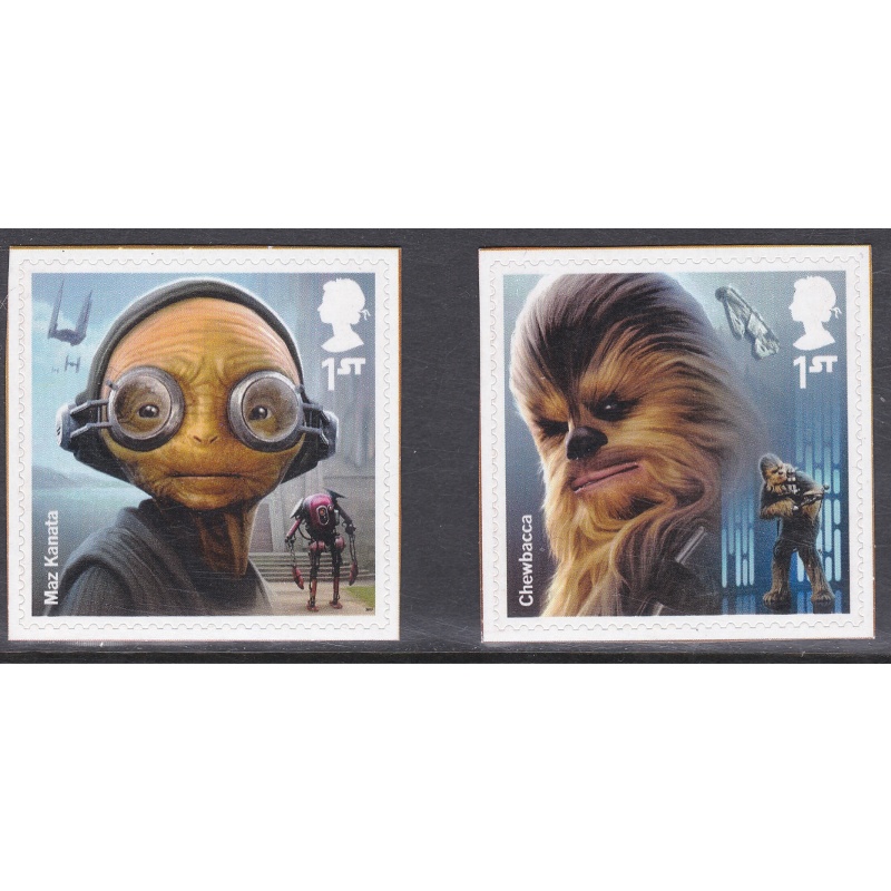 PM57 2017 Star Wars 1st class stamps from booklet - pair - UNMOUNTED MINT