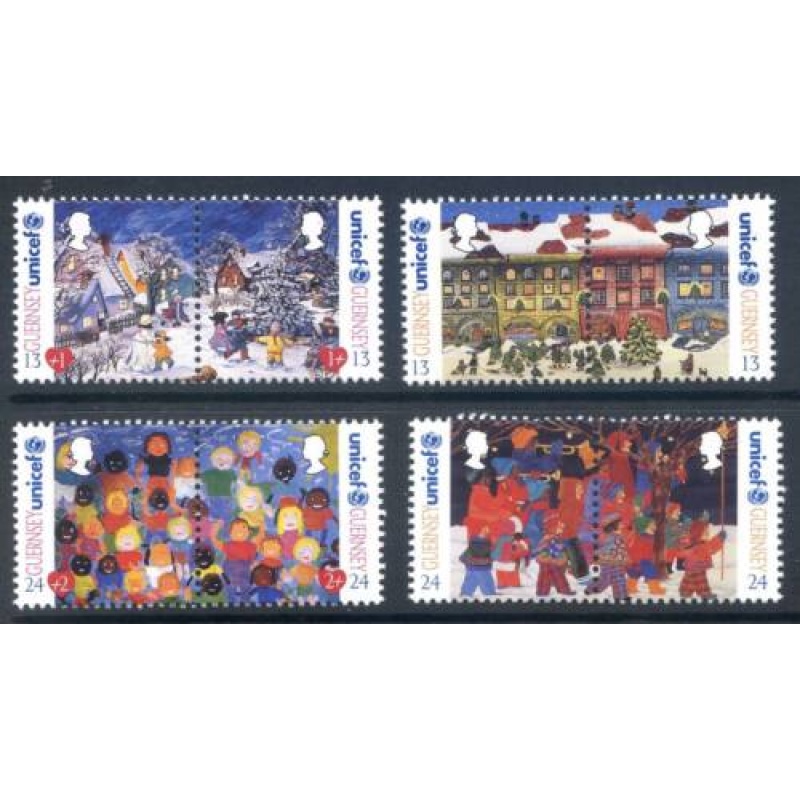 Guernsey 1995 Christmas set SG686 693 Unmounted mint