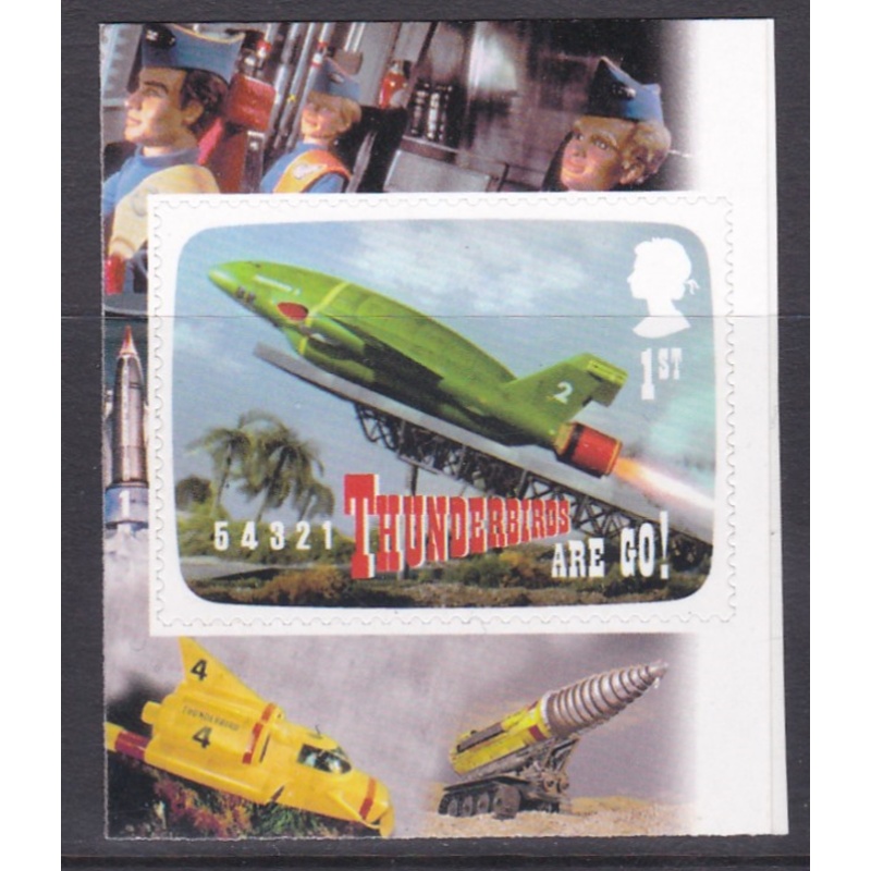 PM27 2011 Sg3143 Thunderbird 1st class stamp out of booklet - self adhesive Left